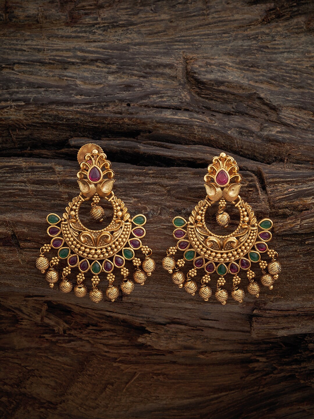 

Kushal's Fashion Jewellery Gold-Plated Classic Chandbalis