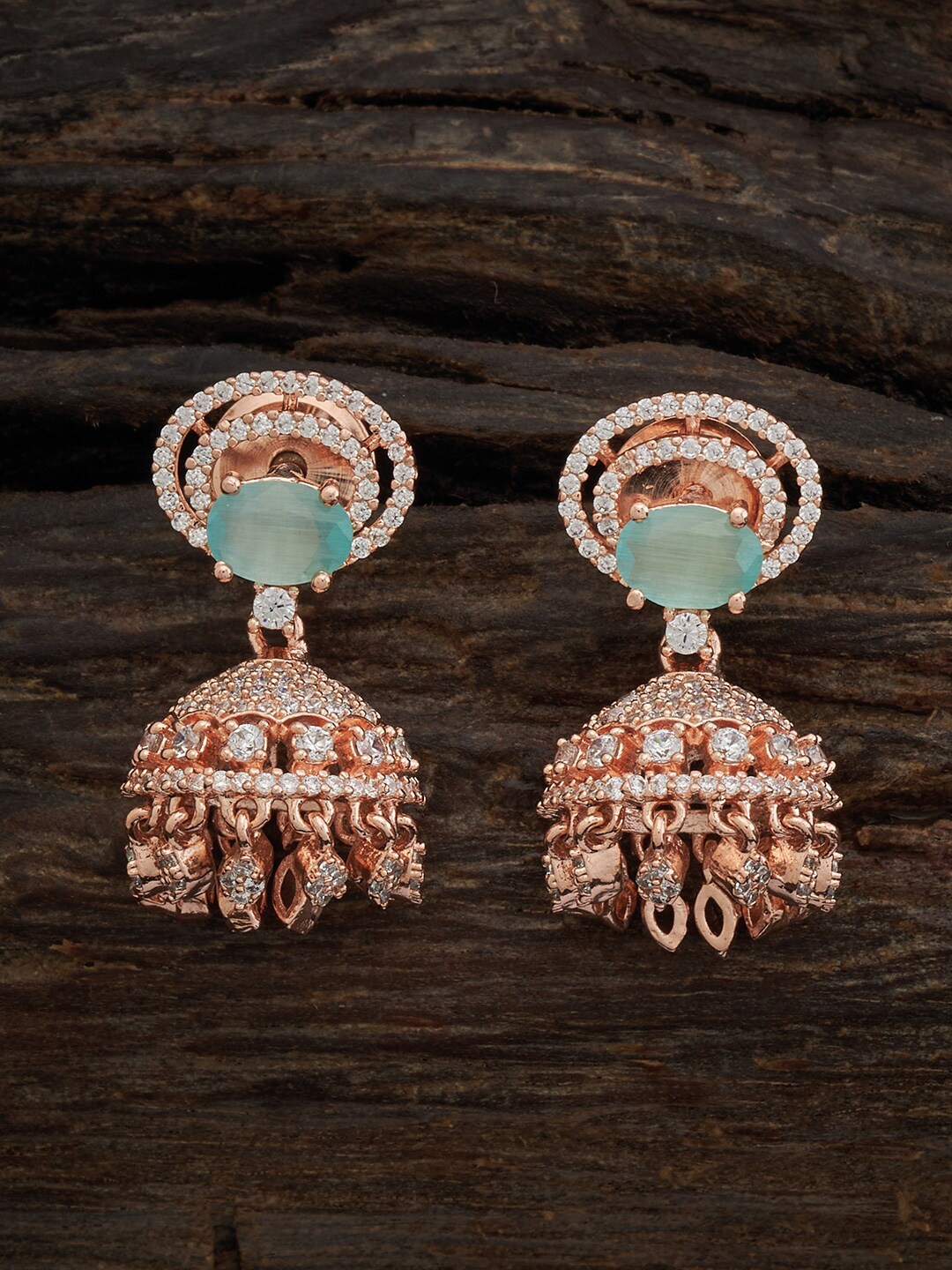 

Kushal's Fashion Jewellery Rose Gold-Plated Dome Shaped Jhumkas