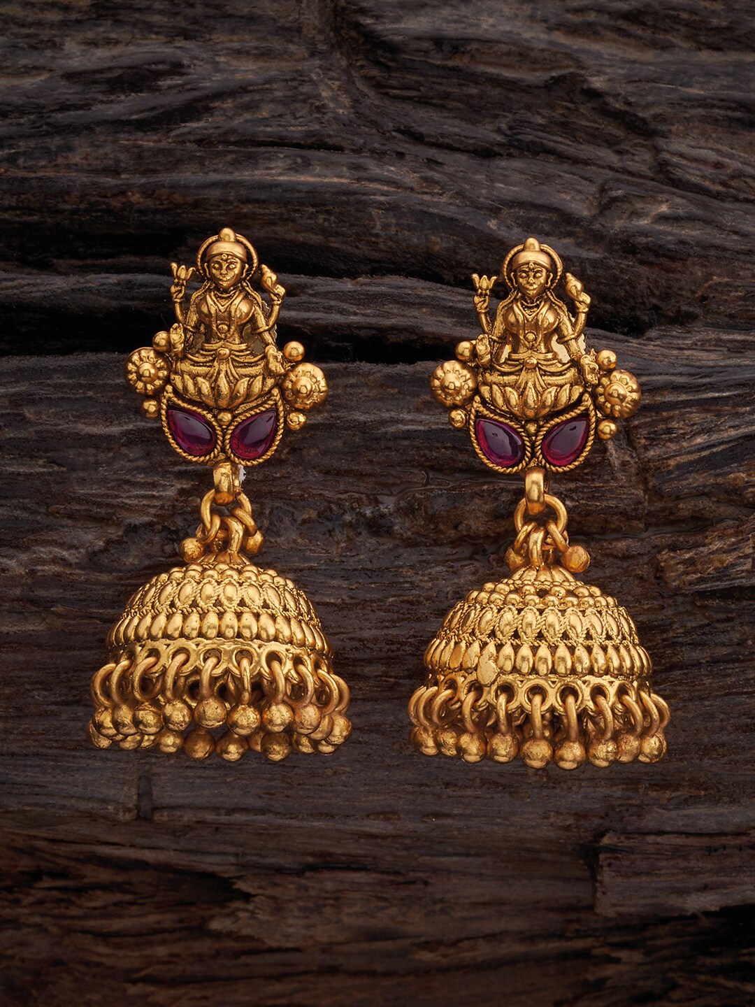 

Kushal's Fashion Jewellery Gold-Plated Classic Jhumkas