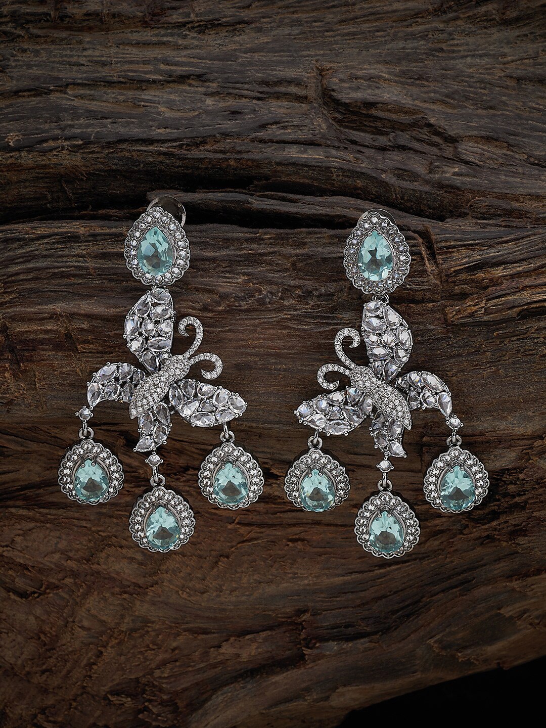 

Kushal's Fashion Jewellery Rhodium-Plated Classic Drop Earrings, Silver