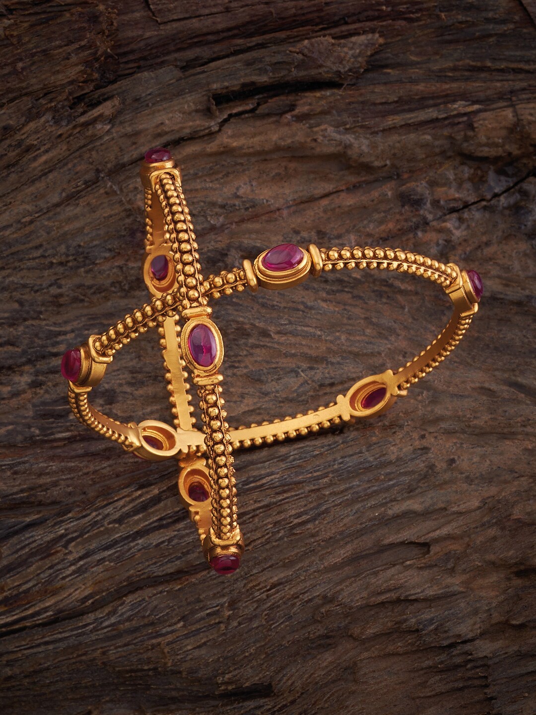 

Kushal's Fashion Jewellery Set Of 2 Gold-Plated Bangles