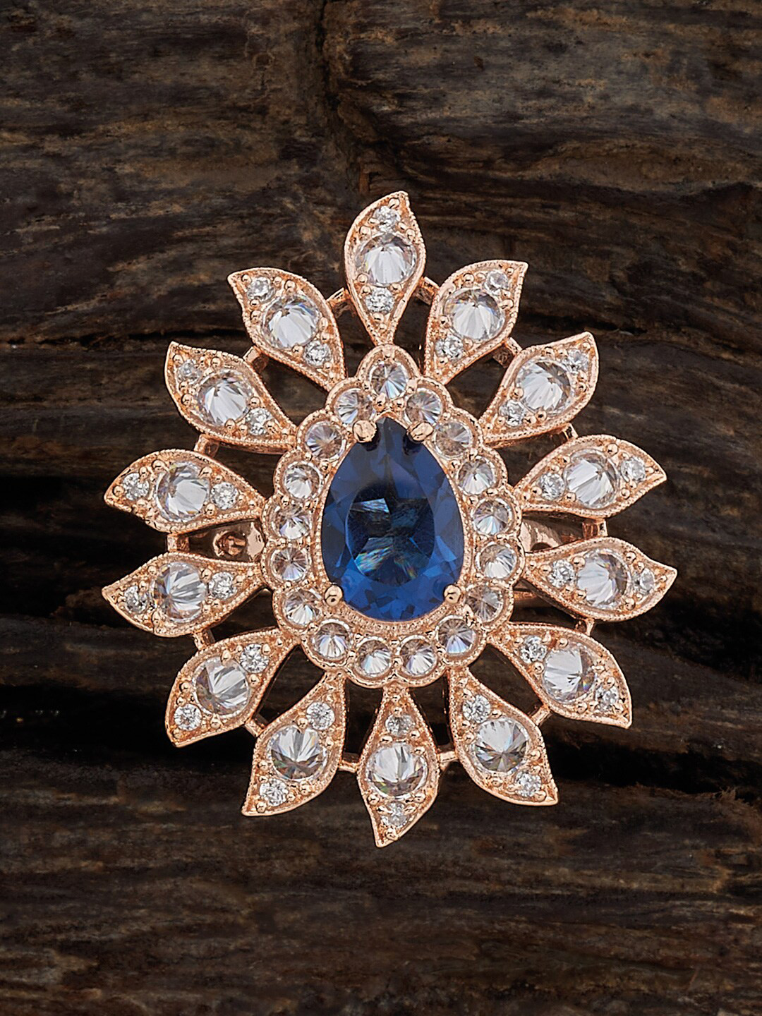 

Kushal's Fashion Jewellery Rose Gold Plated CZ Studded Ring