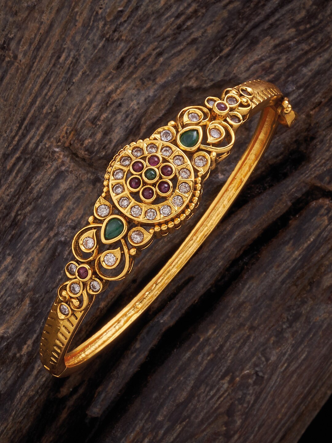 

Kushal's Fashion Jewellery Gold Plated Kada Bracelet