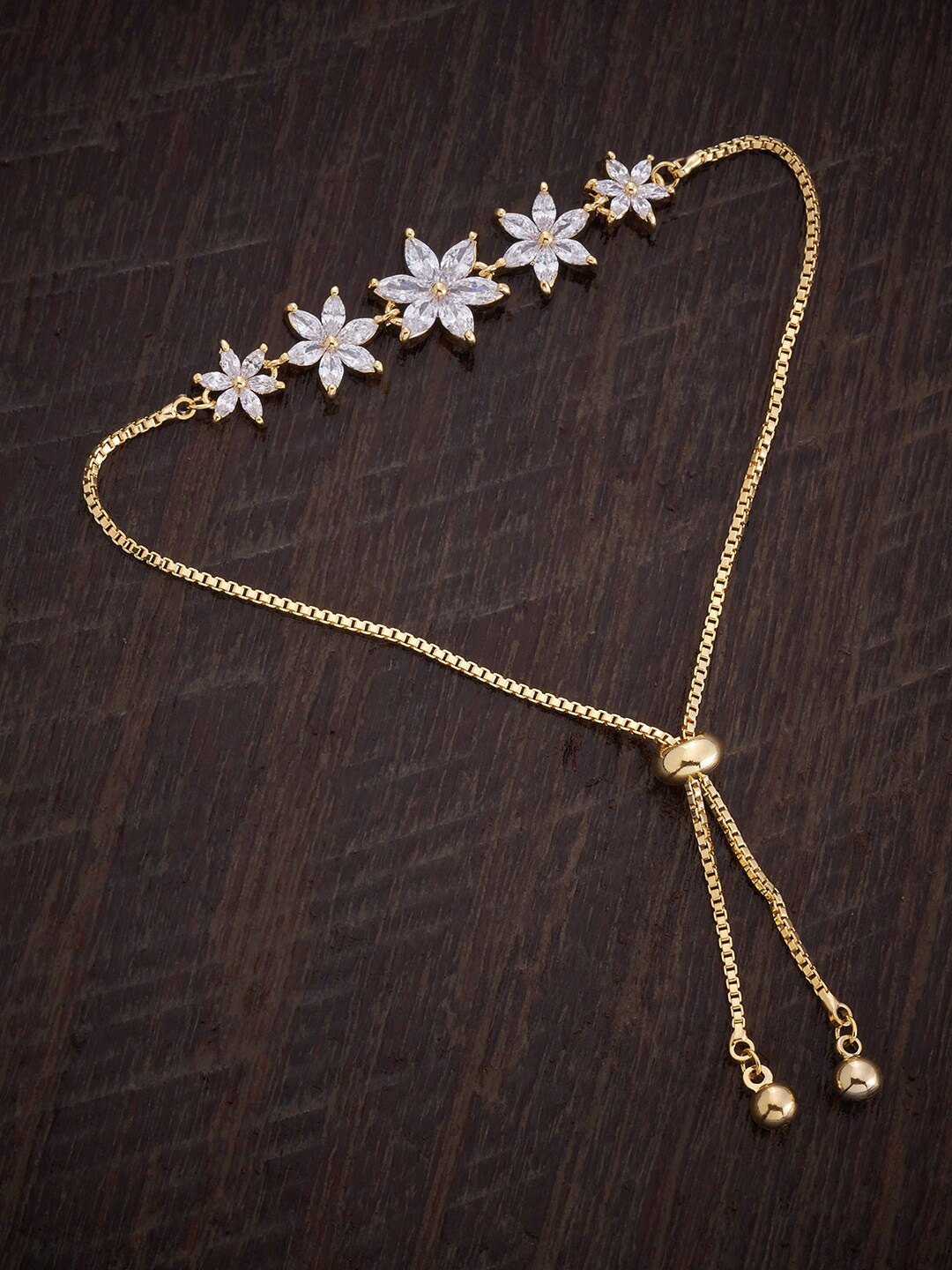 

Kushal's Fashion Jewellery Cubic Zirconia Gold Plated Wraparound Bracelet
