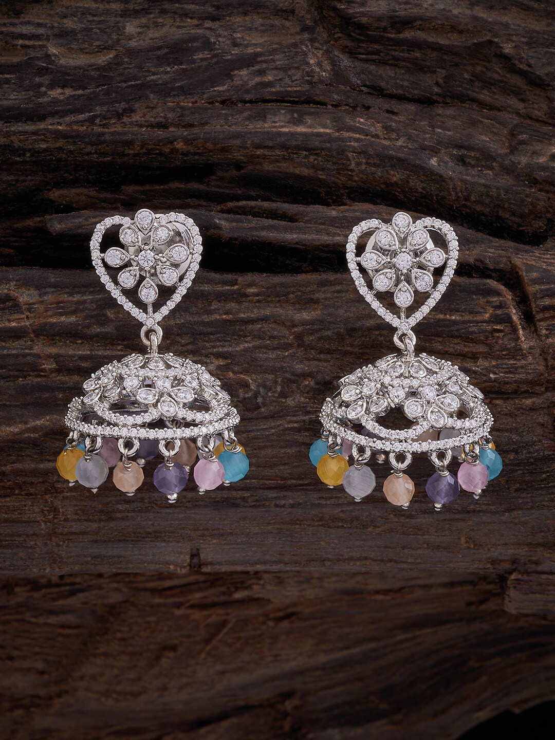 

Kushal's Fashion Jewellery Rhodium Plated Jhumkas, Silver