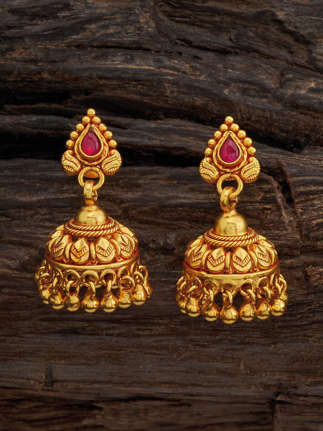

Kushal's Fashion Jewellery Gold Plated Silver Jhumkas