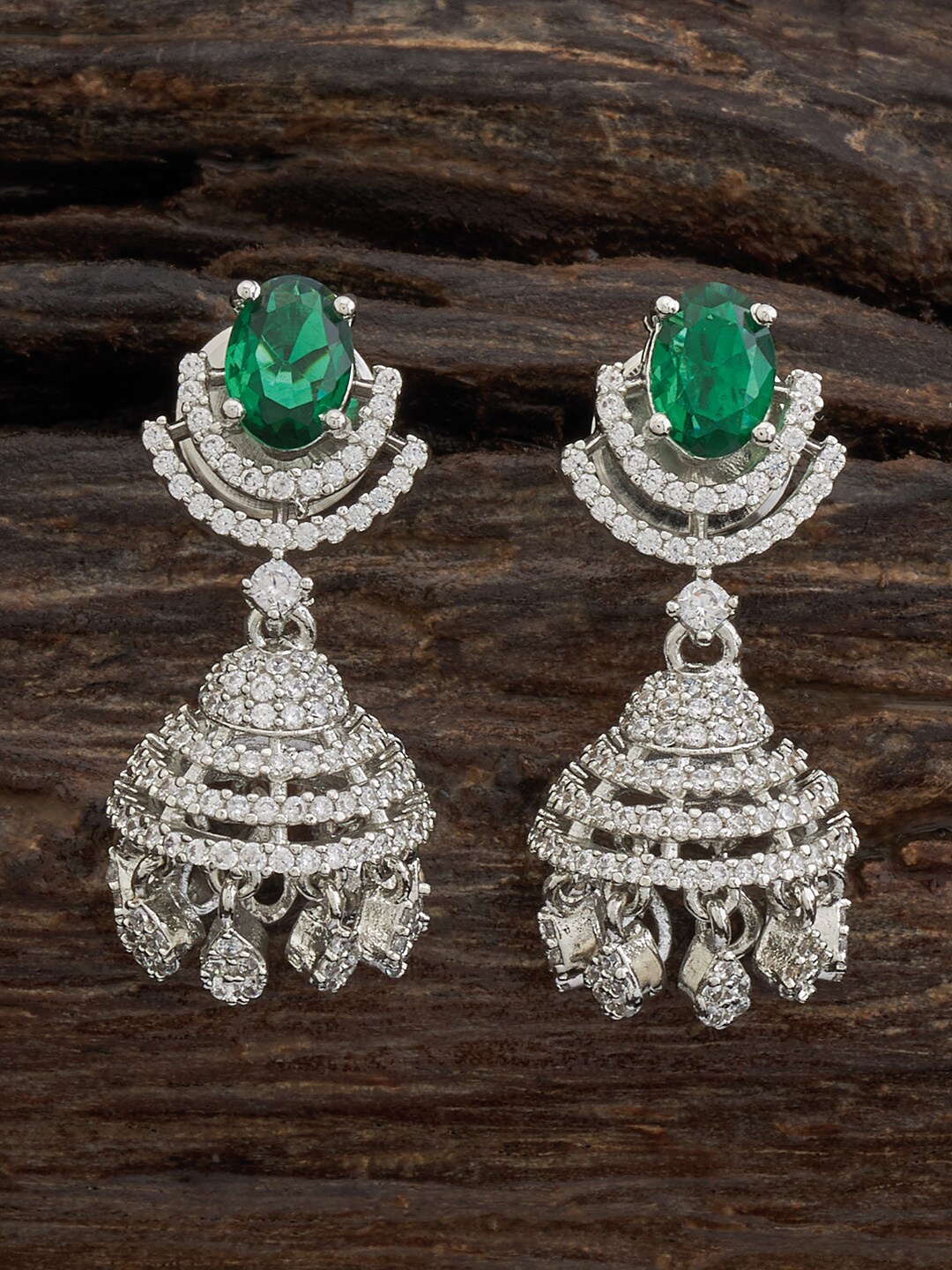 

Kushal's Fashion Jewellery Rhodium Plated Jhumkas, Silver