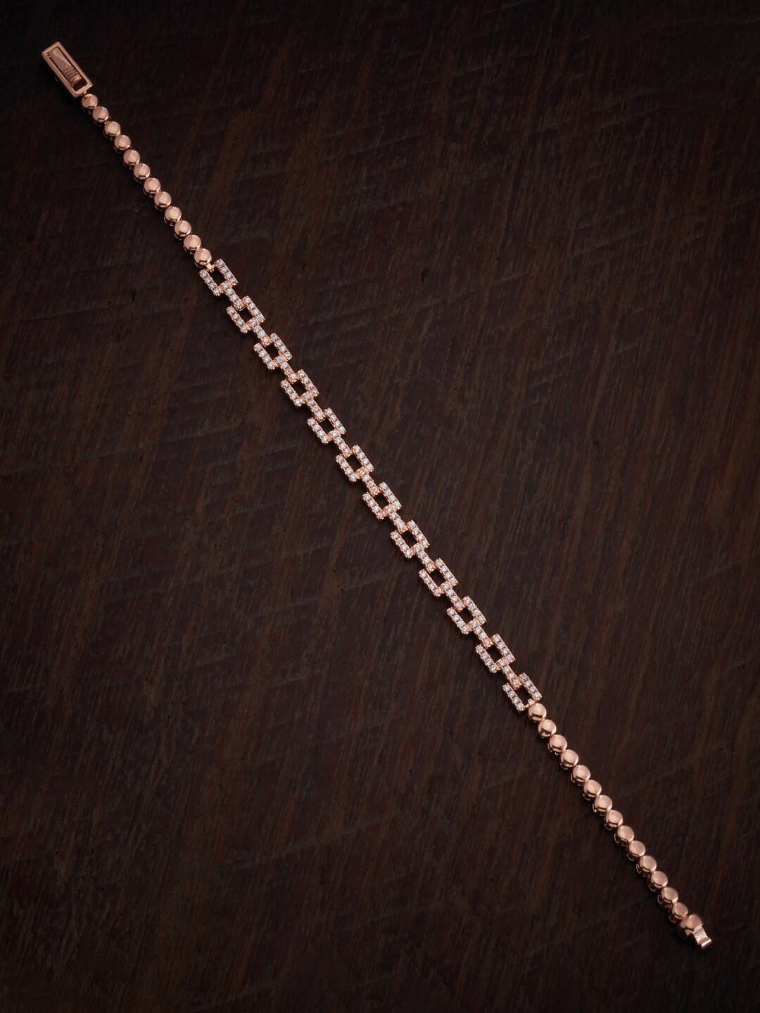 

Kushal's Fashion Jewellery Women Rose Gold-Plated Zircon-Studded Wraparound Bracelet