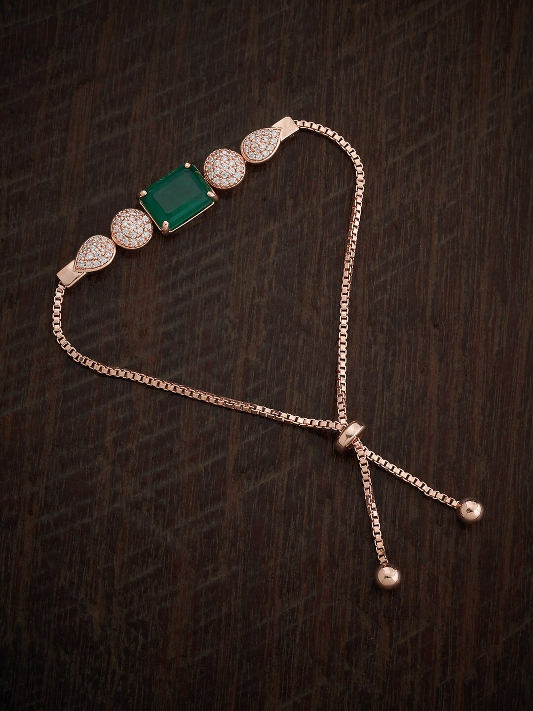 

Kushal's Fashion Jewellery Women Rose Gold-Plated Zircon-Studded Wraparound Bracelet