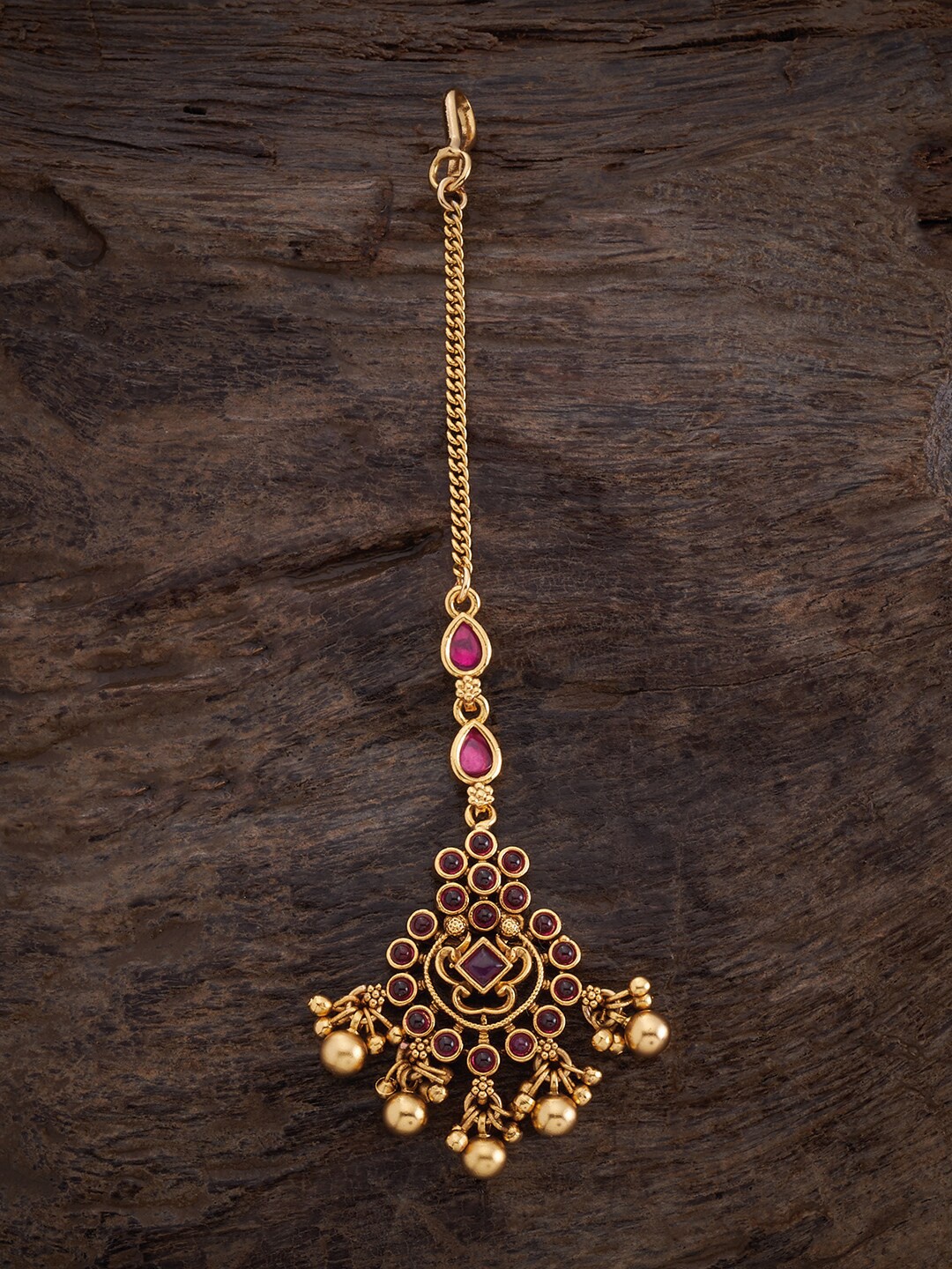 

Kushal's Fashion Jewellery Gold-Plated Antique Maang Tikka