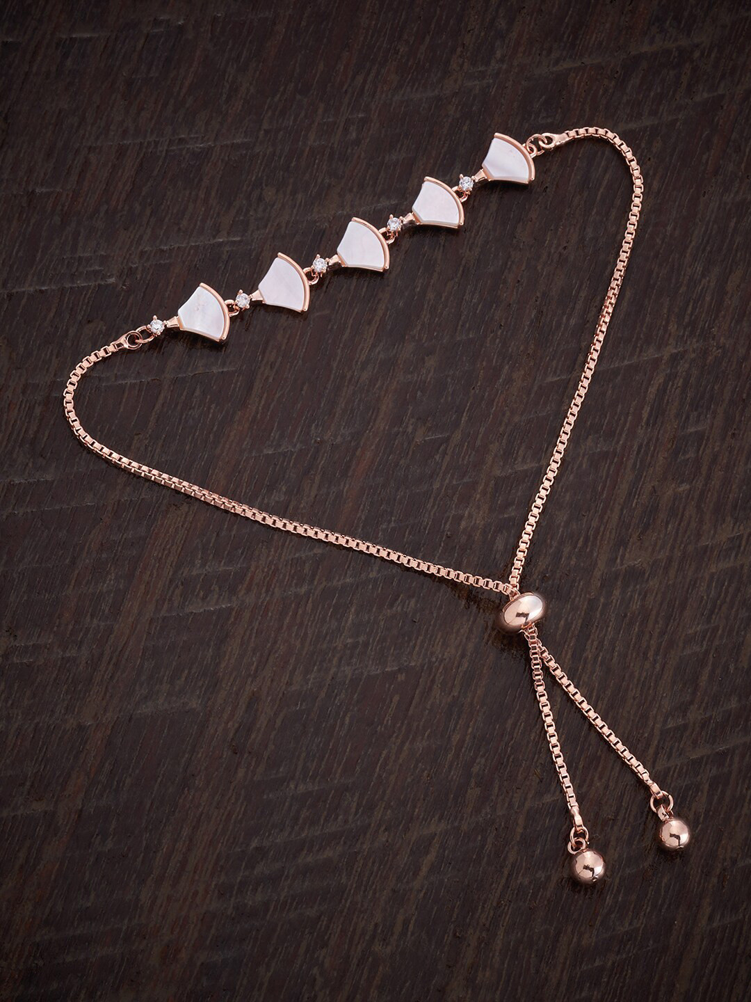 

Kushal's Fashion Jewellery Cubic Zirconia Rose Gold-Plated Wraparound Armlet Bracelet