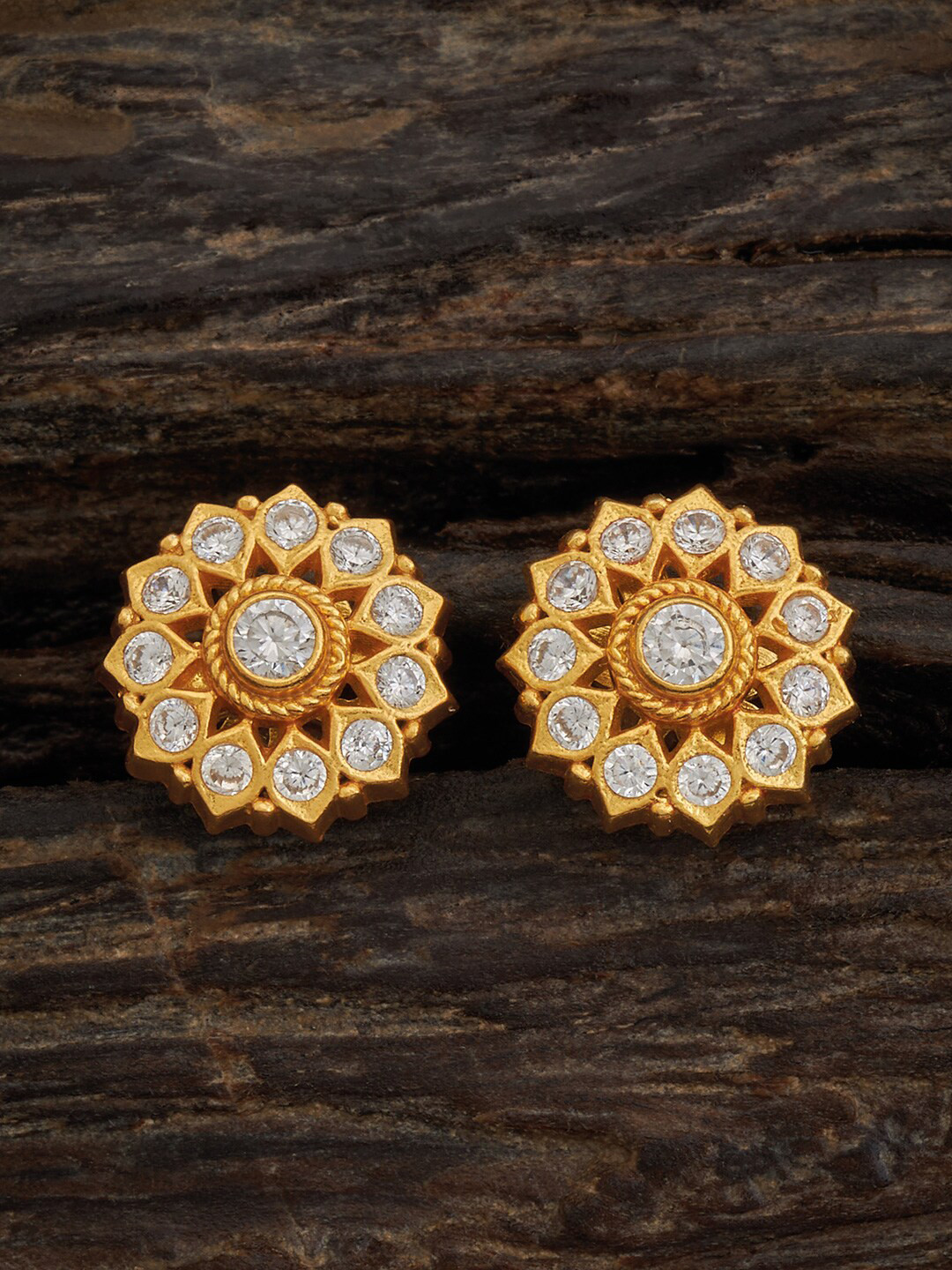 

Kushal's Fashion Jewellery Gold-Plated Classic 92.5 Pure Silver Stud Earrings