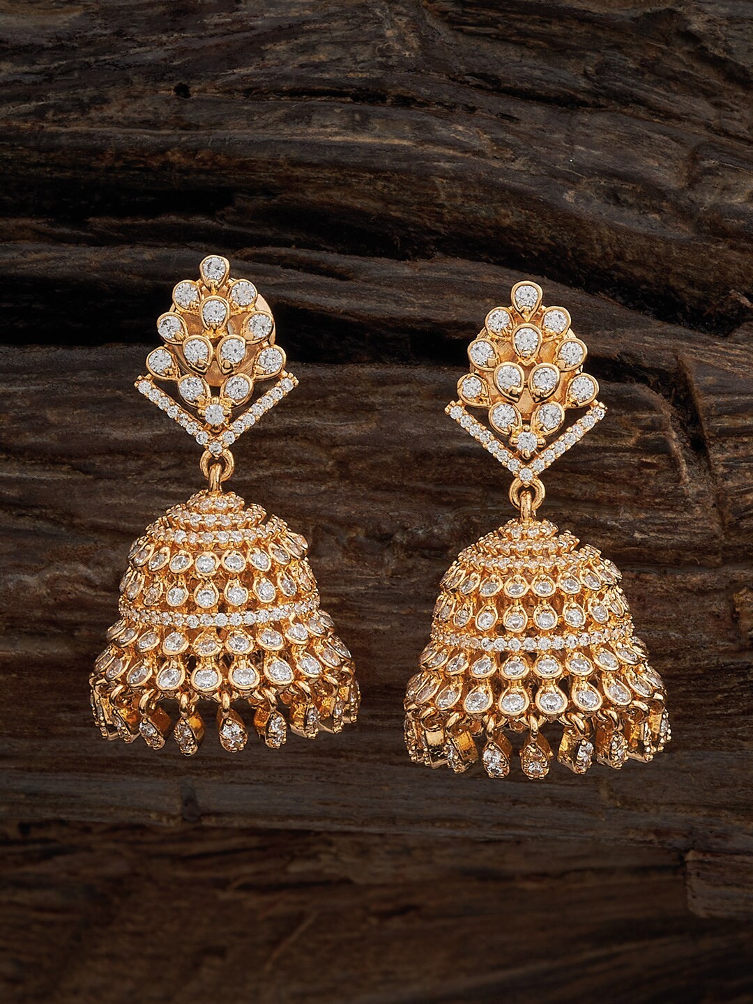 

Kushal's Fashion Jewellery Gold-Plated Classic Jhumkas