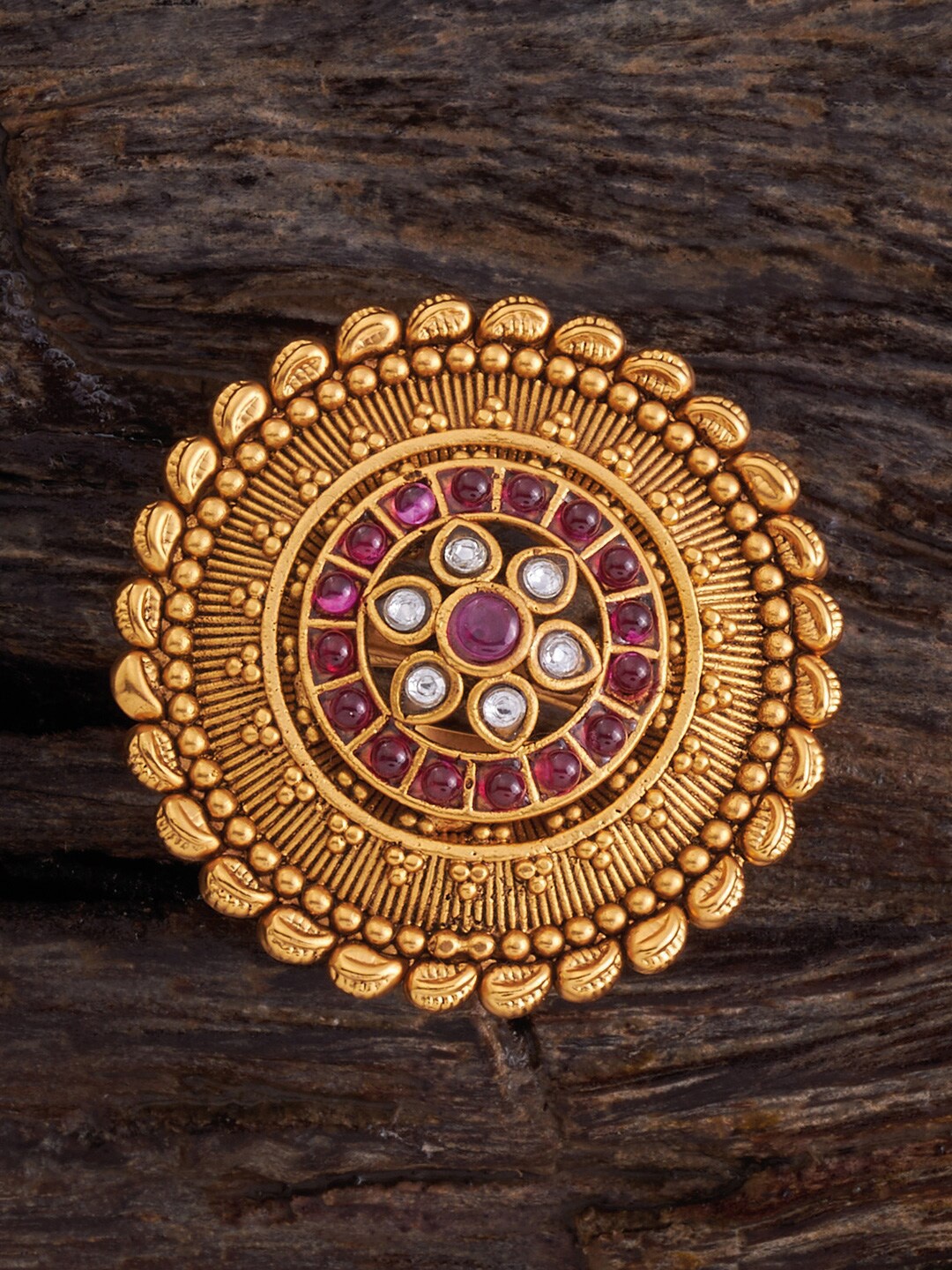 

Kushal's Fashion Jewellery Gold-Plated Stone-Studded Adjustable Finger Rings