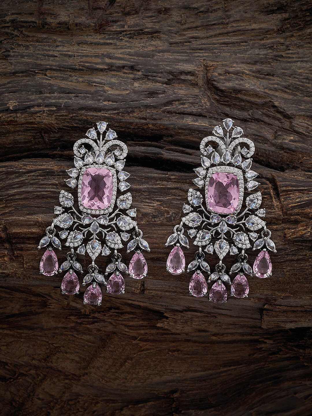 

Kushal's Fashion Jewellery Rhodium-Plated Classic Drop Earrings, Silver