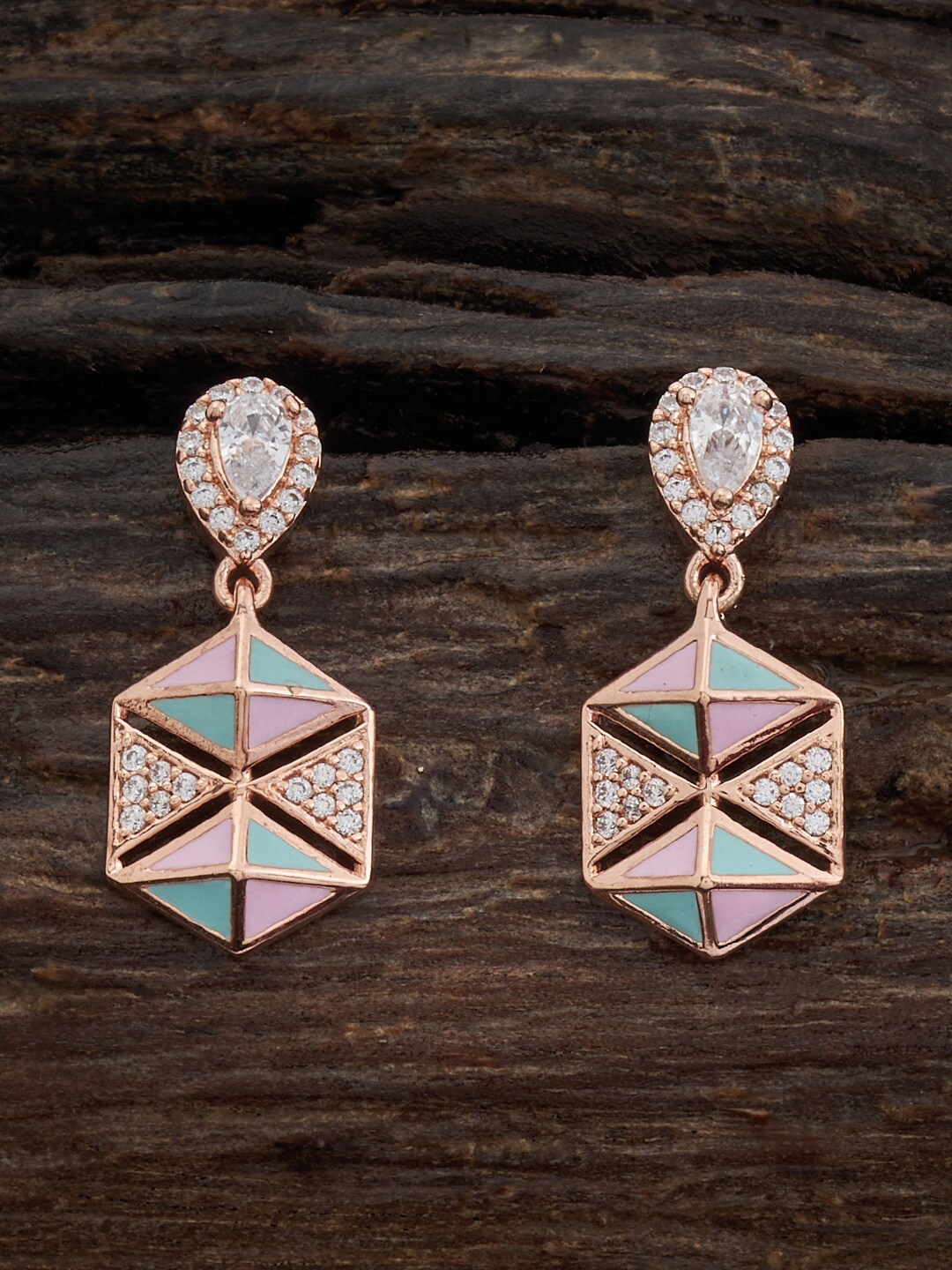 

Kushal's Fashion Jewellery Rose Gold-Plated Classic Drop Earrings
