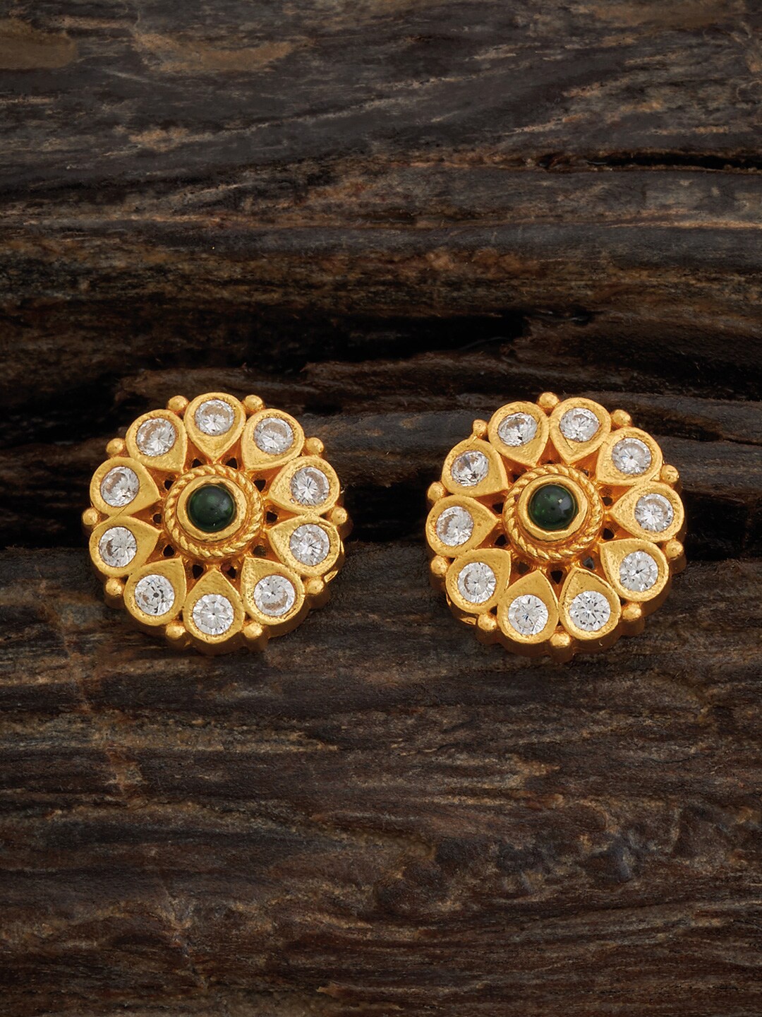 

Kushal's Fashion Jewellery 92.5 Pure Silver Gold-Plated Classic Studs