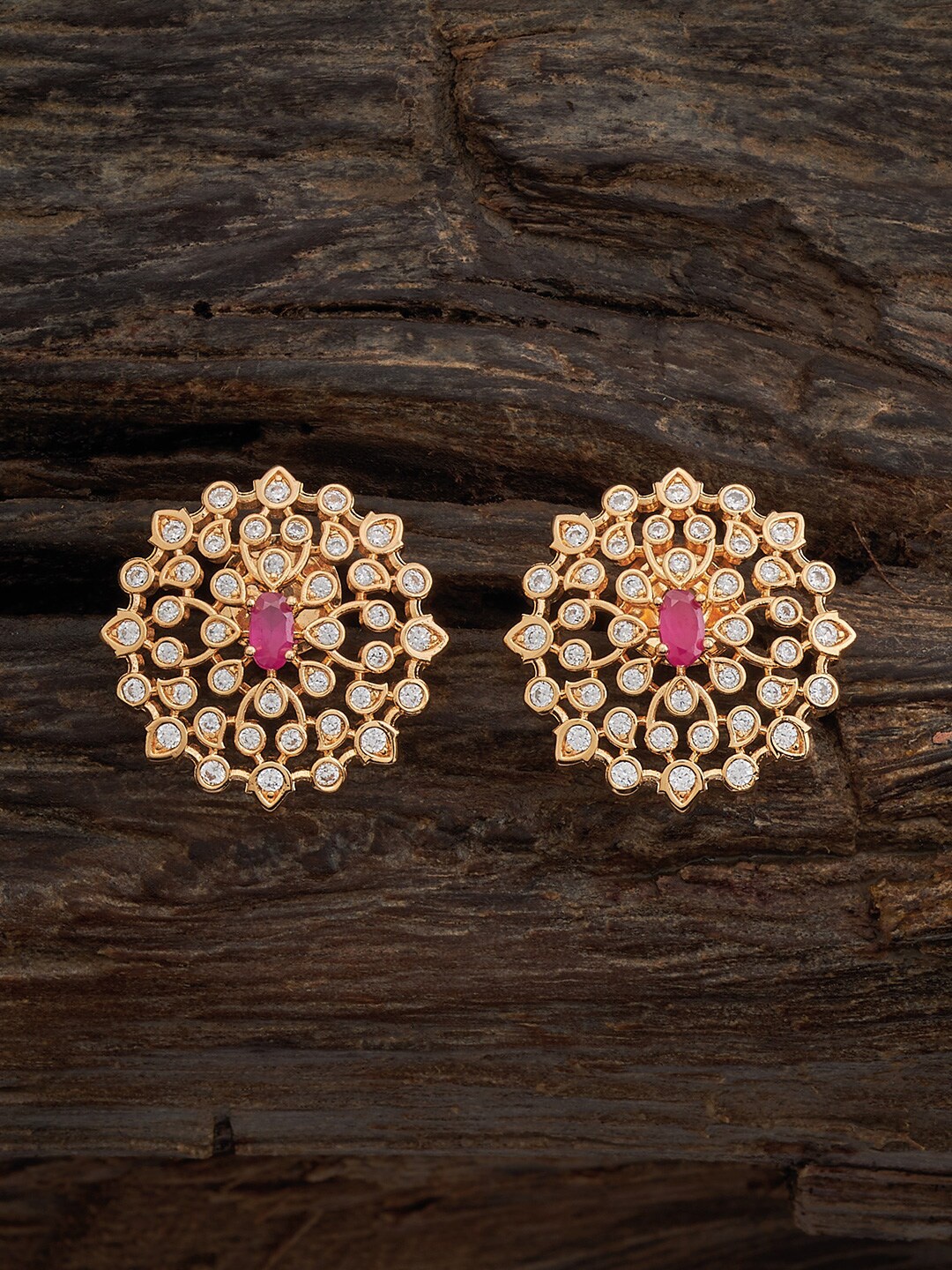 

Kushal's Fashion Jewellery Gold-Plated Circular Studs