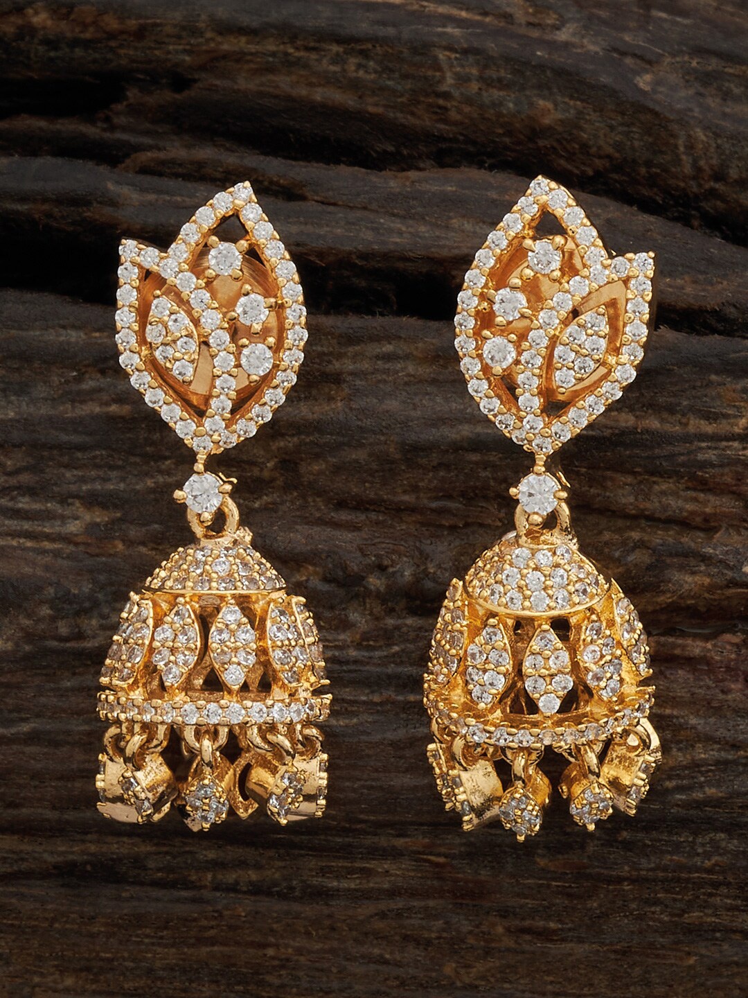 

Kushal's Fashion Jewellery Gold-Plated Dome Shaped Jhumkas