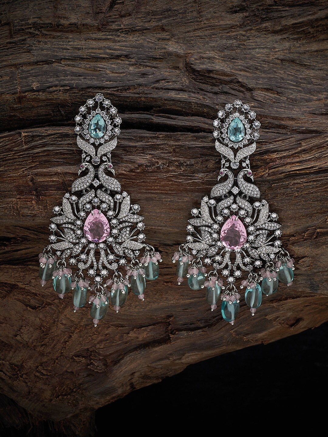 

Kushal's Fashion Jewellery Rhodium-Plated Classic Chandbalis, Silver