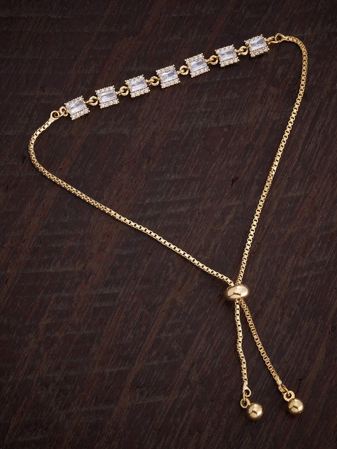 

Kushal's Fashion Jewellery Cubic Zirconia Gold-Plated Armlet Bracelet