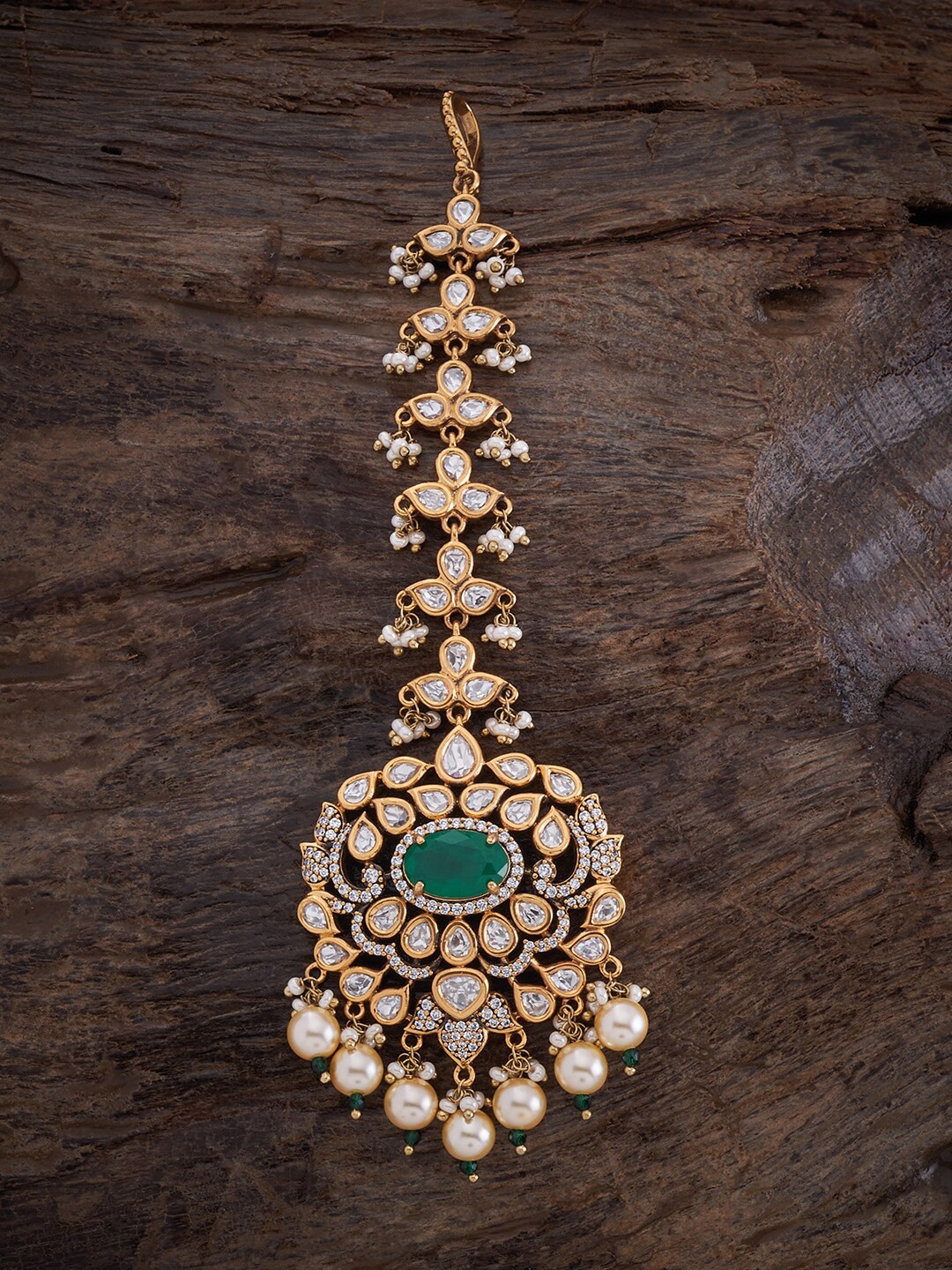 

Kushal's Fashion Jewellery Kundan Studded Maang Tikka, Gold