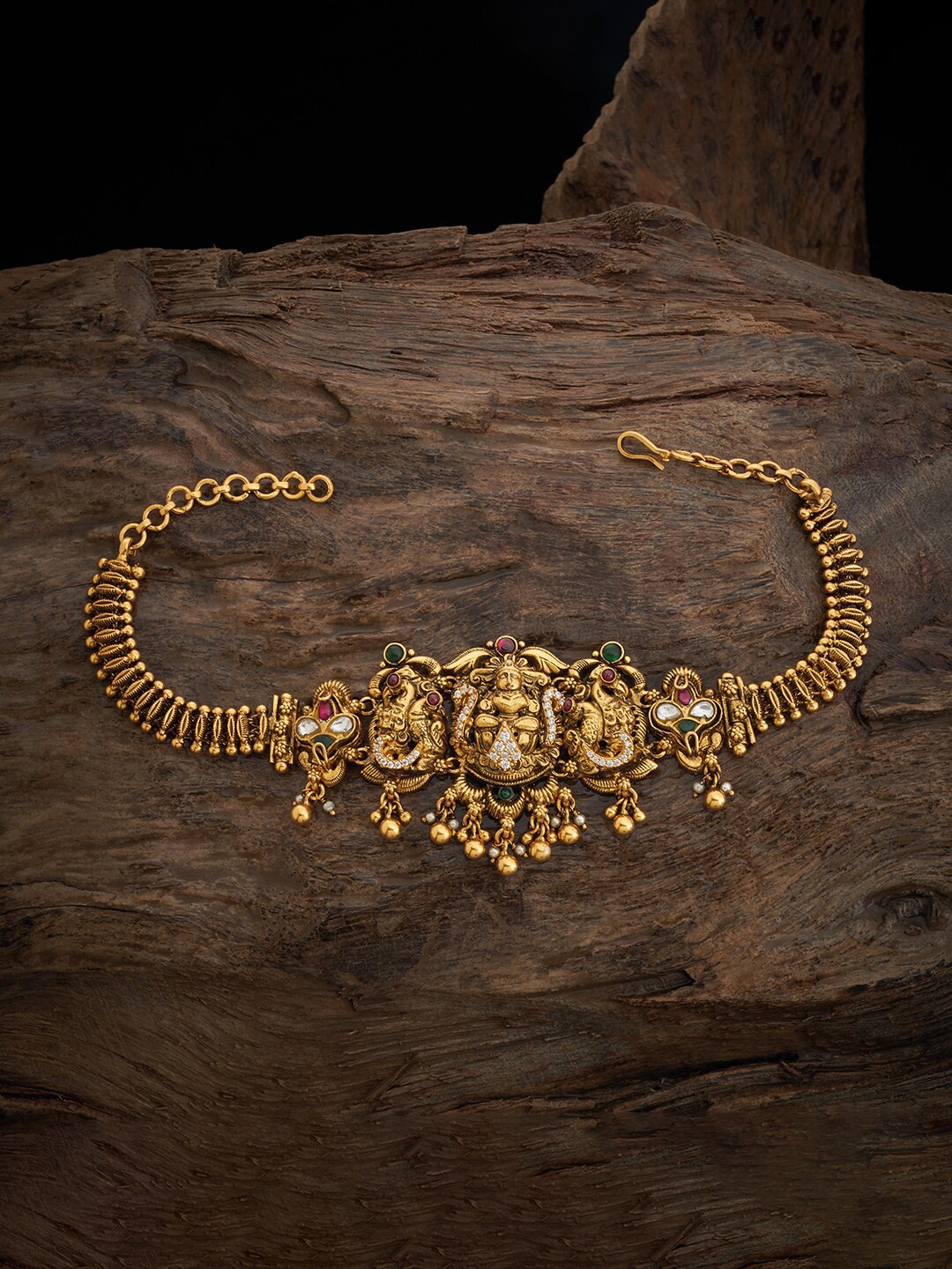 

Kushal's Fashion Jewellery Gold-Plated 92.5 Pure Silver Wraparound Bracelet