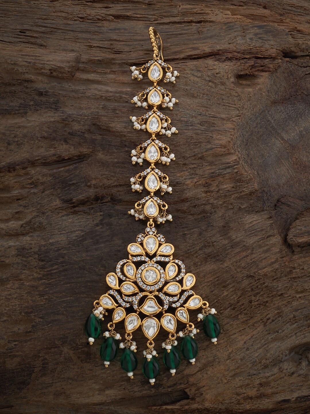 

Kushal's Fashion Jewellery Kundan Studded Maang Tikka, Gold