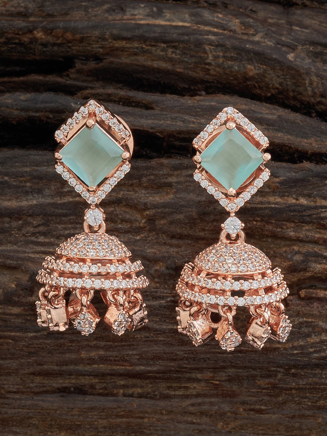 

Kushal's Fashion Jewellery Rose Gold-Plated Dome Shaped Jhumkas