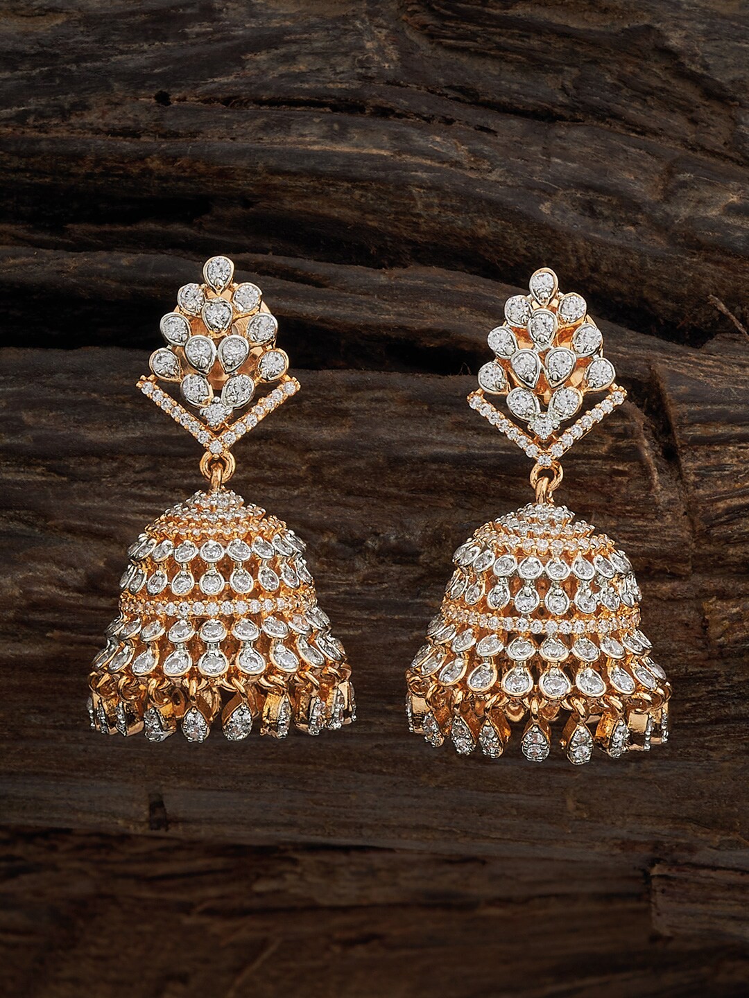 

Kushal's Fashion Jewellery Rhodium-Plated Classic Jhumkas, White