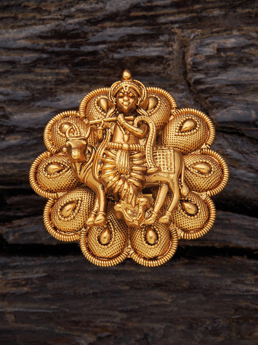 

Kushal's Fashion Jewellery Gold-Plated Adjustable Finger Ring