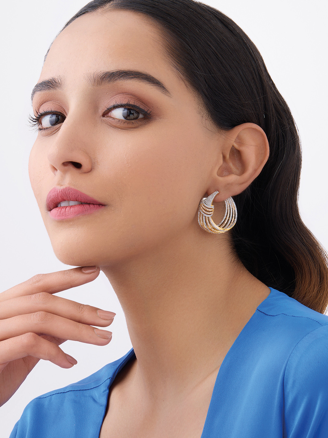 

Kushal's Fashion Jewellery Rhodium Plated Cubic Zirconia Classic Studs, White