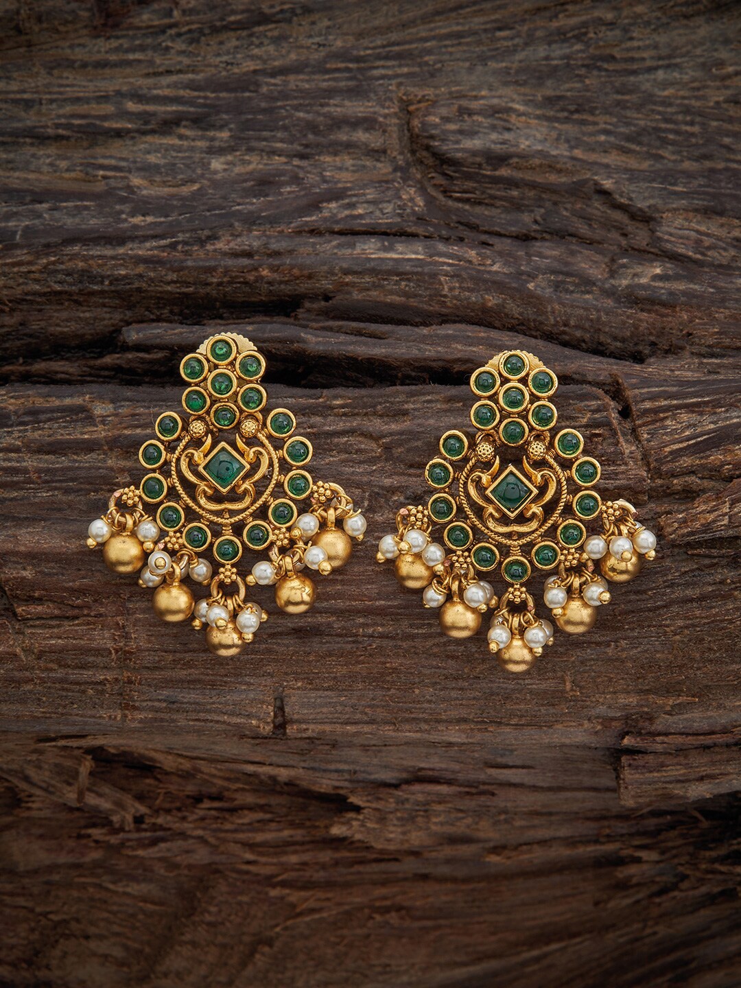 

Kushal's Fashion Jewellery Gold Plated Classic Drop Earrings, Green