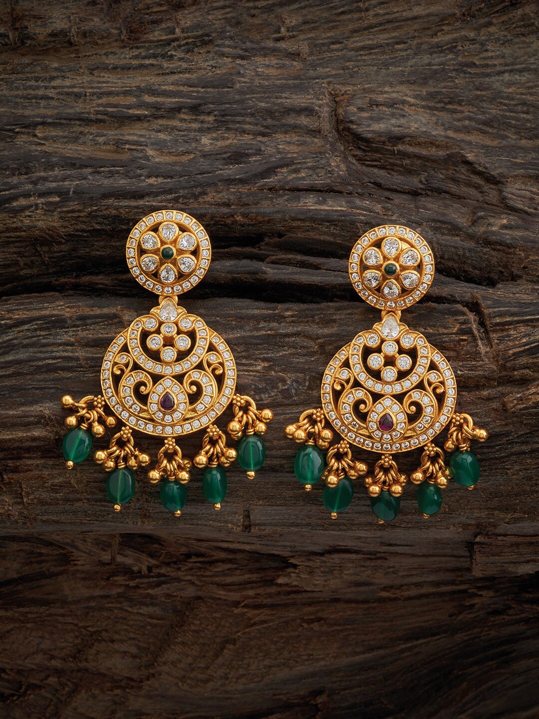 

Kushal's Fashion Jewellery Gold Plated Classic Drop Earrings, Red
