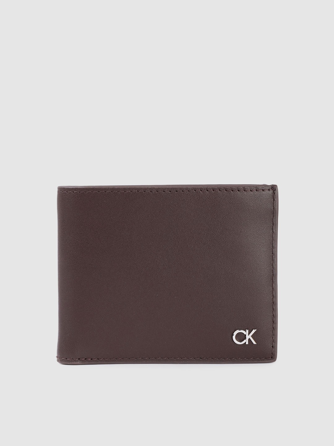 

Calvin Klein Men Leather Two Fold Wallet, Brown