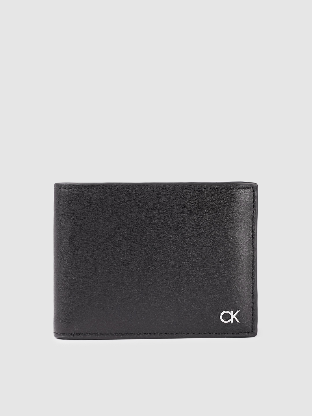 

Calvin Klein Men Solid Leather Two Fold Wallet With RFID Protection, Black