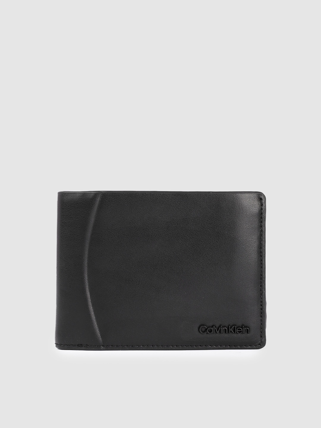 

Calvin Klein Men Solid Leather Two Fold Wallet With RFID Protection, Black