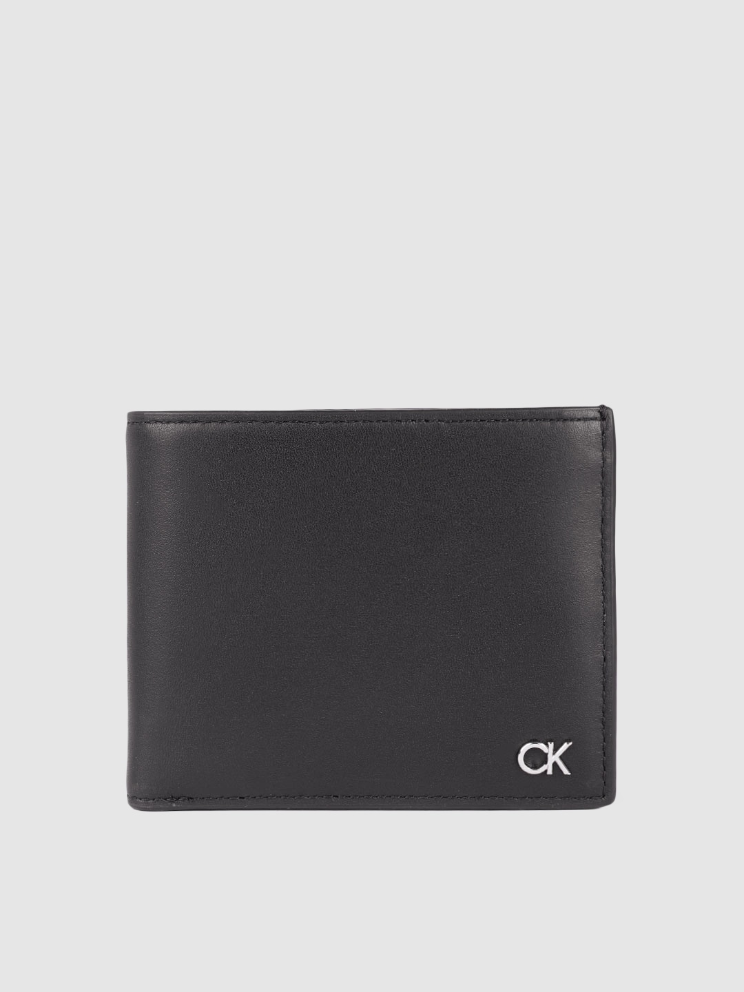 

Calvin Klein Men Solid Leather Two Fold Wallet With RFID Protection, Black