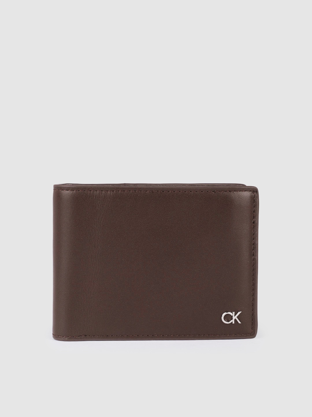 

Calvin Klein Men Solid Leather Two Fold Wallet With RFID Protection, Brown