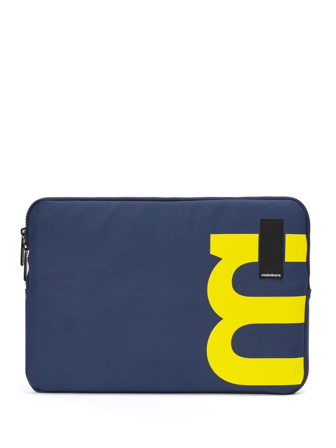 

MOKOBARA Unisex Typography Printed Leather Laptop Sleeve, Blue