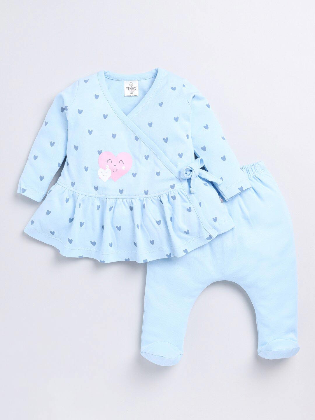 

Moms Love Infants Boys Printed Pure Cotton Top With Trousers, Blue