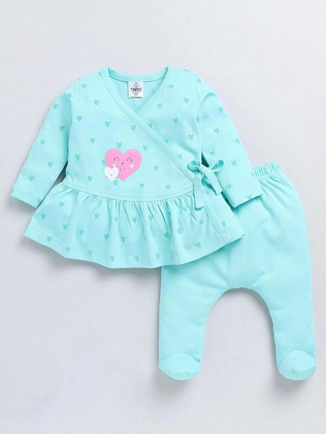 

Moms Love Infants Boys Printed Pure Cotton Top With Trousers, Green