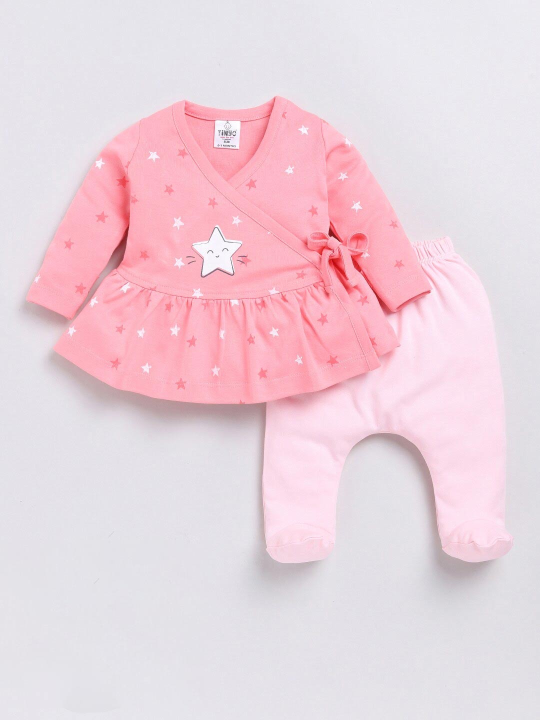 

Moms Love Infants Boys Printed Pure Cotton Top With Trousers, Pink