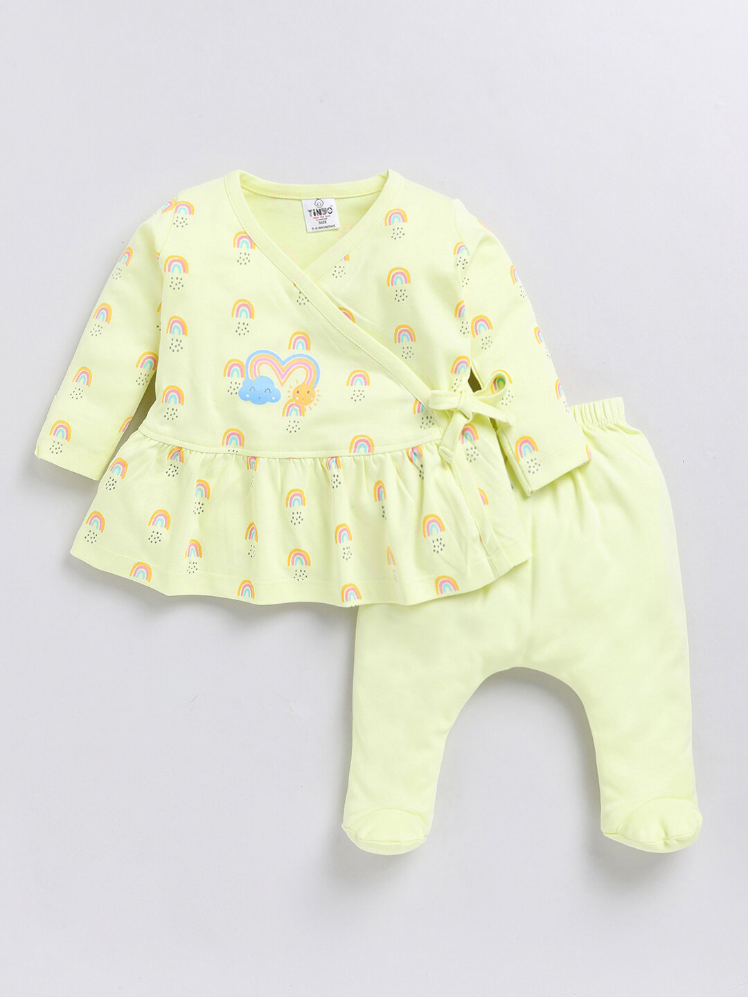 

Moms Love Infants Boys Printed Pure Cotton Top With Trousers, Yellow