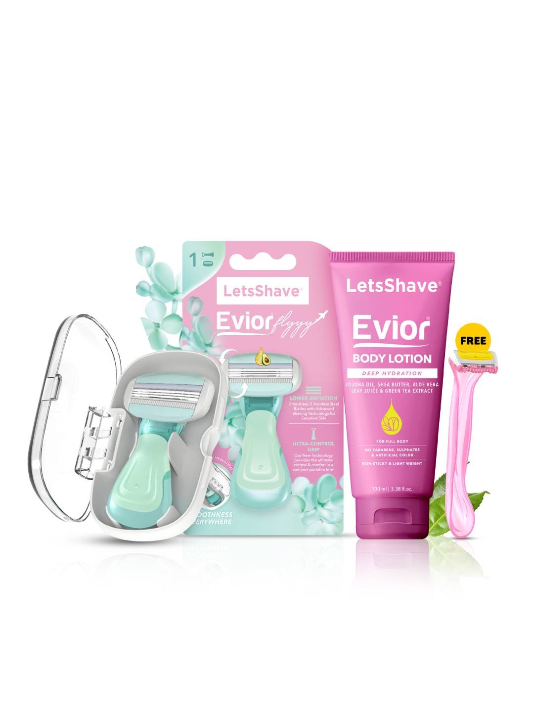 

LetsShave Set Of 2 Evior Flyy Shave Care Kit, Blue