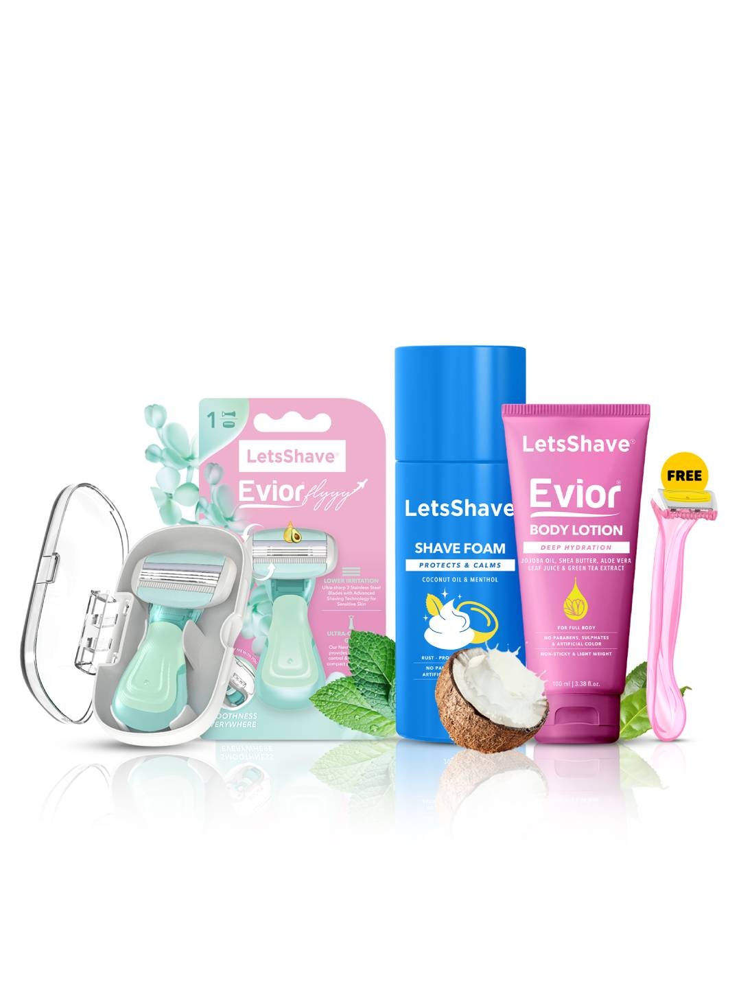 

LetsShave Evior Flyy Shaving Kit & Body Lotion 150 g 100ml, Blue