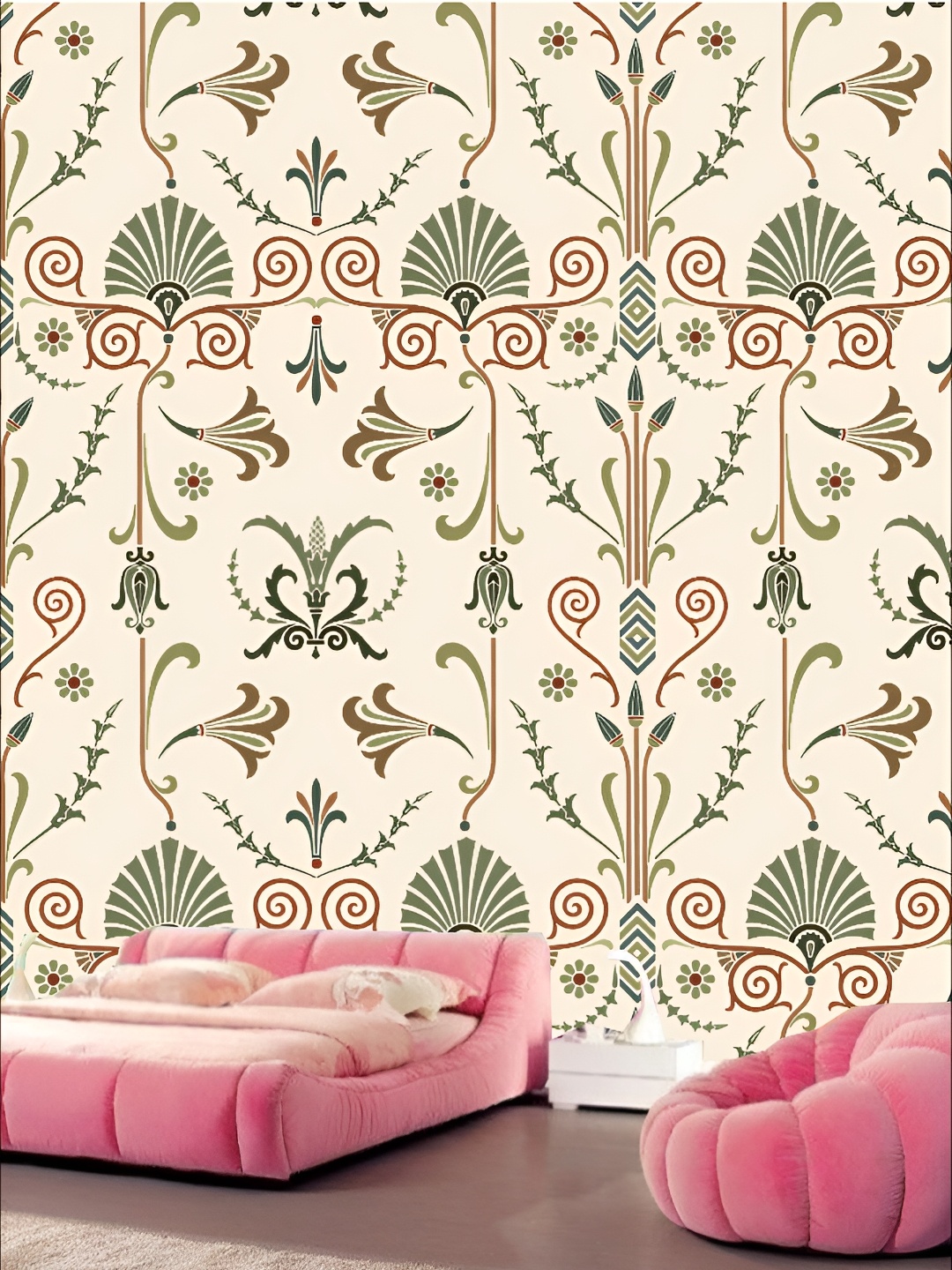 

KSHIRSA Beige & Green Printed Self-Adhesive Laminated Wallpaper