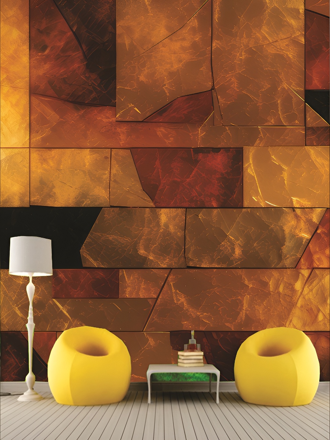 

KSHIRSA Orange Coloured Self Adhesive Removable Wallpaper