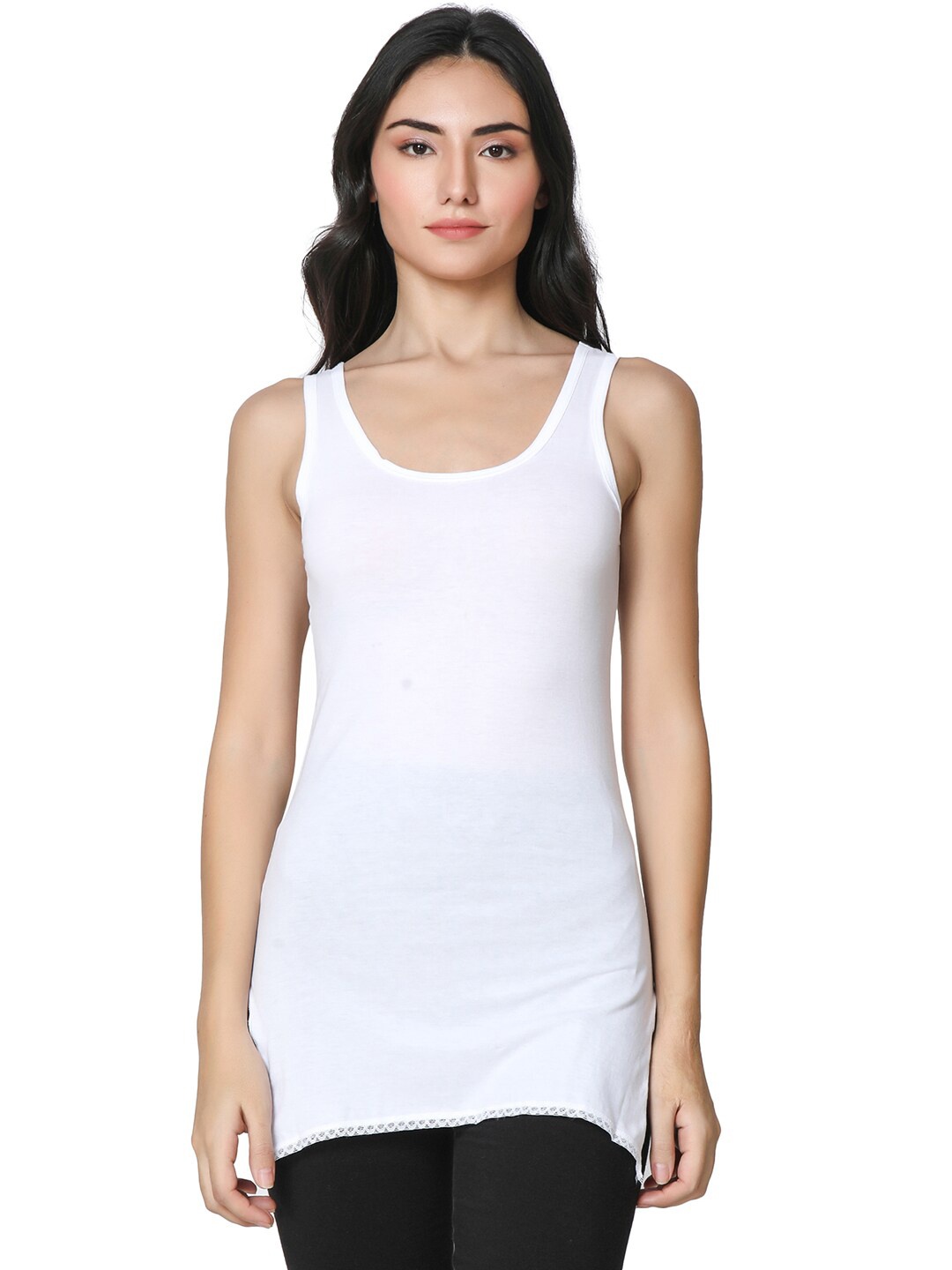 

BAESD Non Padded Longline Cotton Camisoles, White