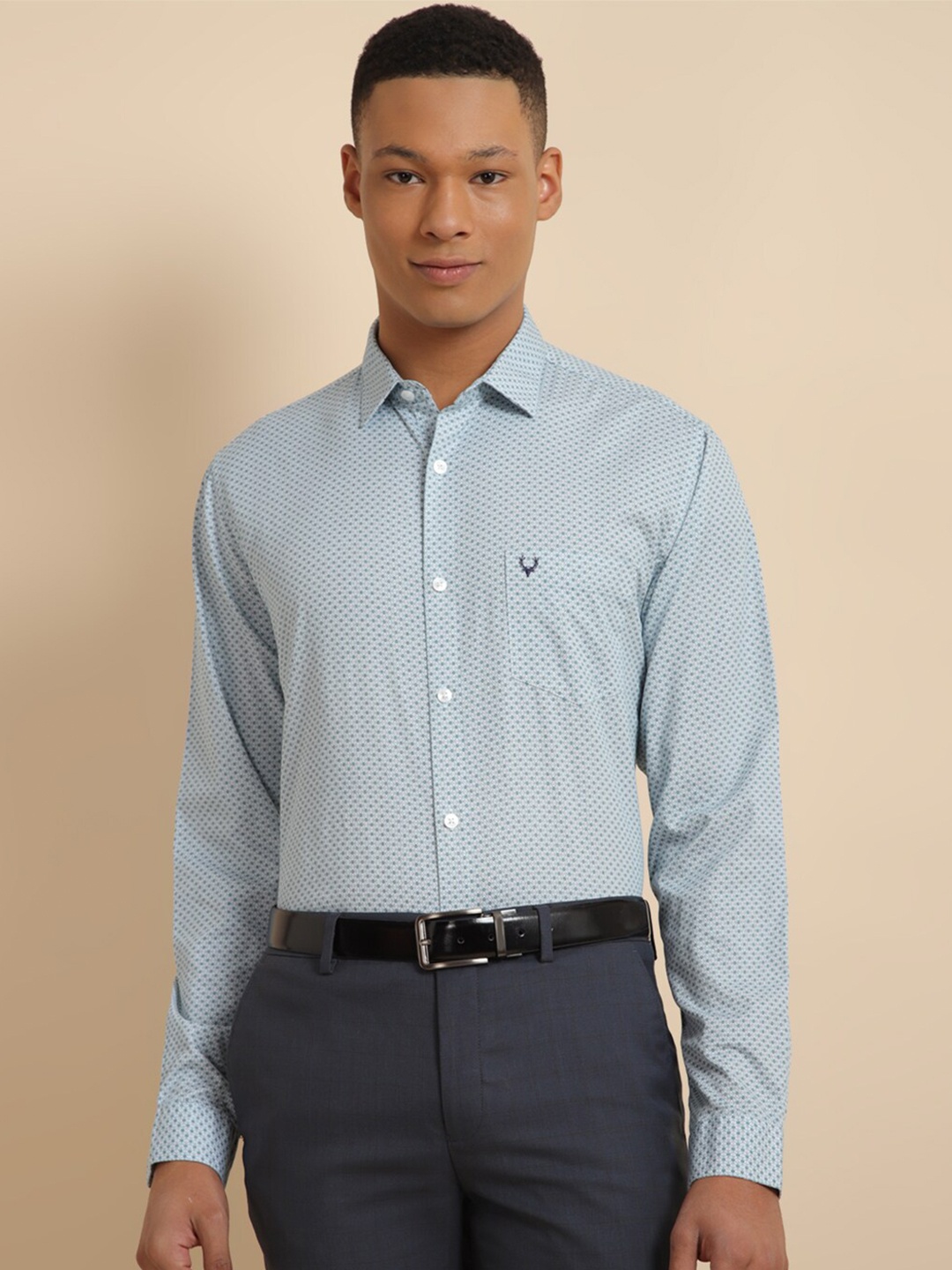 

Allen Solly Micro Ditsy Cotton Spread Collar Slim Fit Printed Formal Shirt, Blue